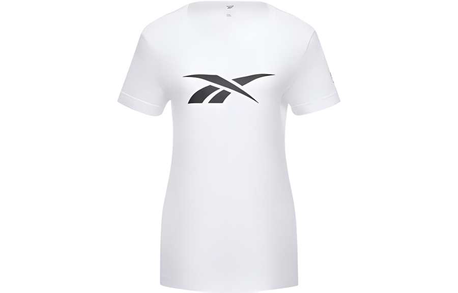 Reebok T Shirts Women's White Crew Neck Moderate Straight Fit