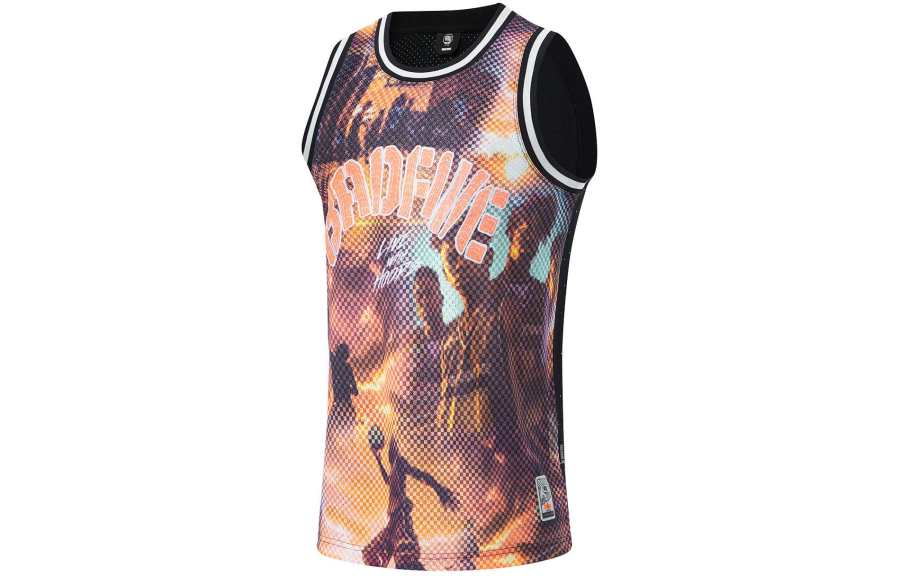 Li-Ning Li Ning Basketball Collection Basketball Jersey Men's Multicolor Photo Print On Black