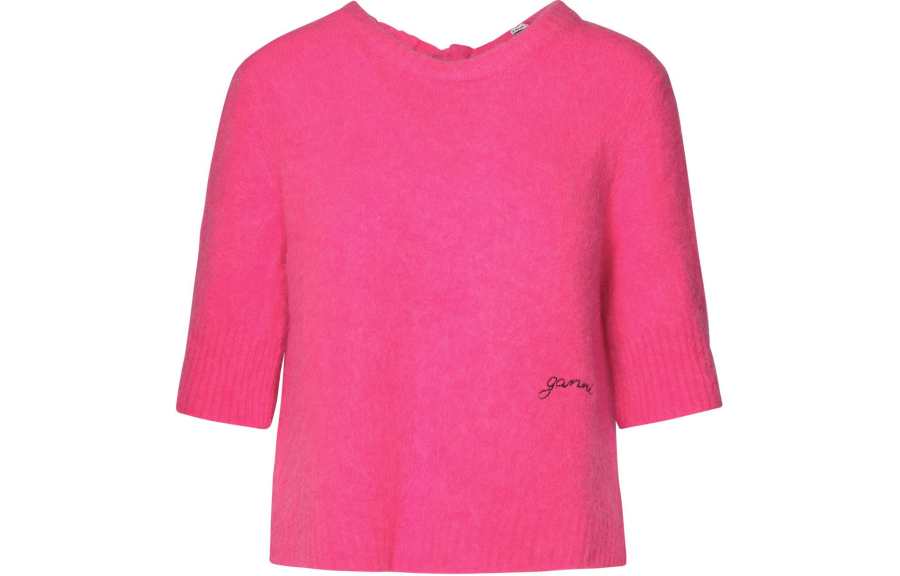 GANNI Ganni open-back brushed jumper