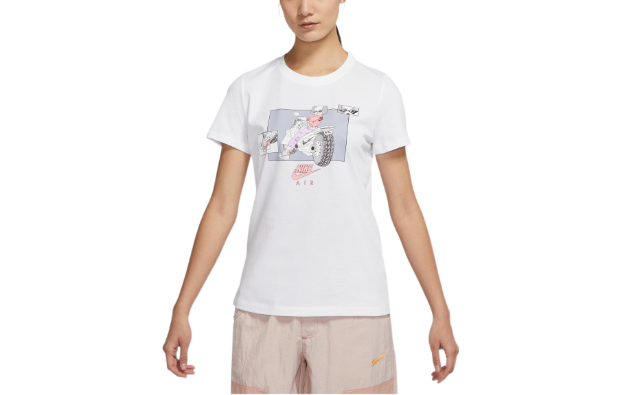 Nike Nike T Shirts Women's White Crew Neck Moderate Straight Fit
