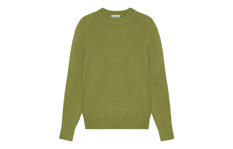 GANNI Sweaters Women's Green Crew Neck Moderate Other