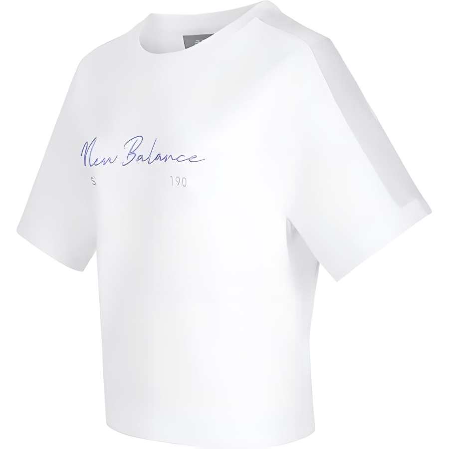 New Balance New Balance T Shirts Women's White Crew Neck Moderate Straight Fit
