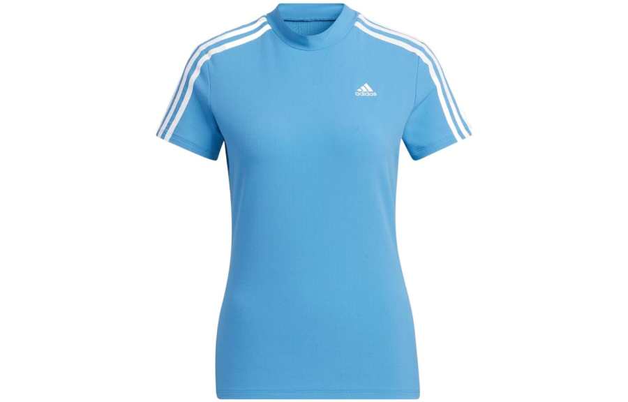 Adidas Adidas T Shirts Women's Blue Half Turtleneck Moderate Straight Fit