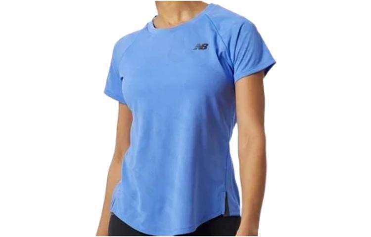 New Balance New Balance T Shirts Women's Blue Crew Neck Moderate Straight Fit