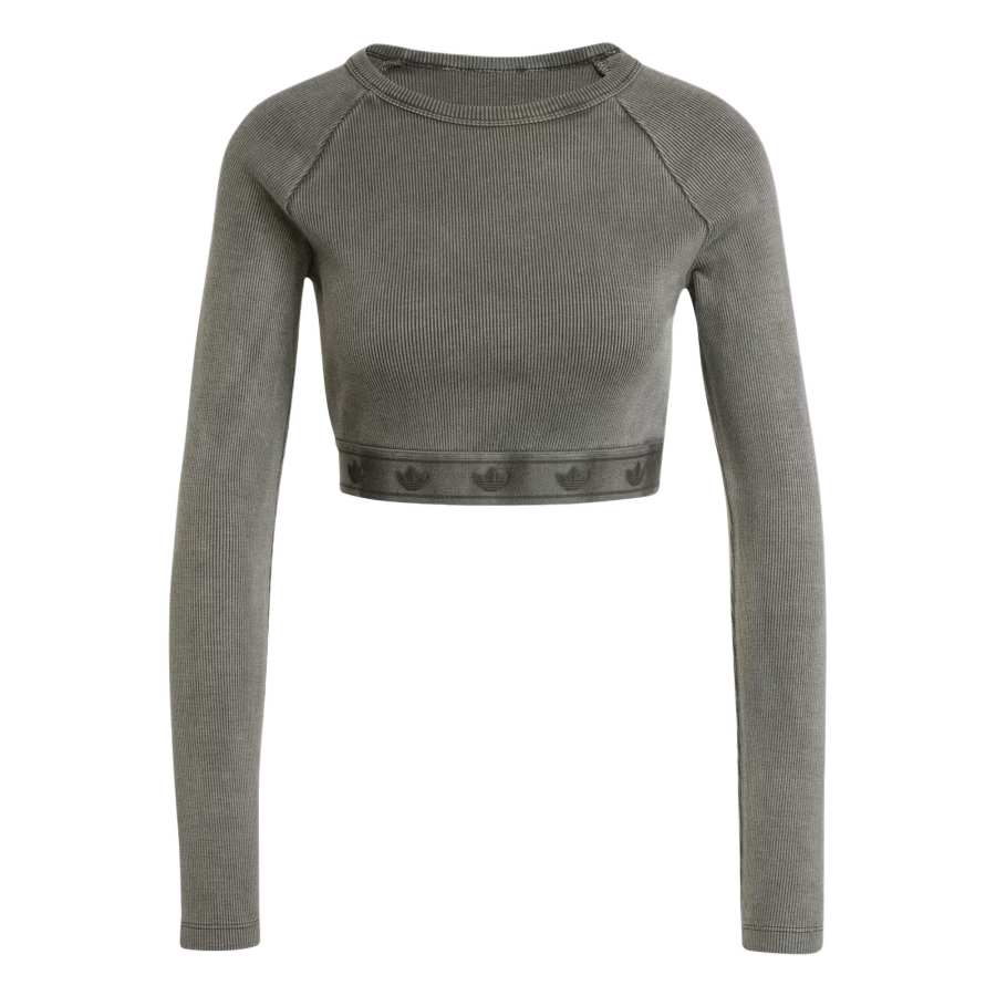 Adidas Originals Ribbed Long Sleeve Crop Top