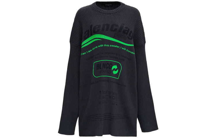 Balenciaga ribbed-knit logo sweater