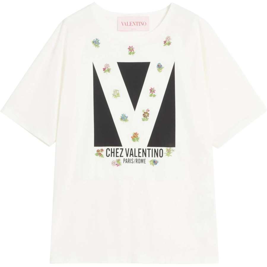 Valentino Logo Printed Crewneck T Shirt