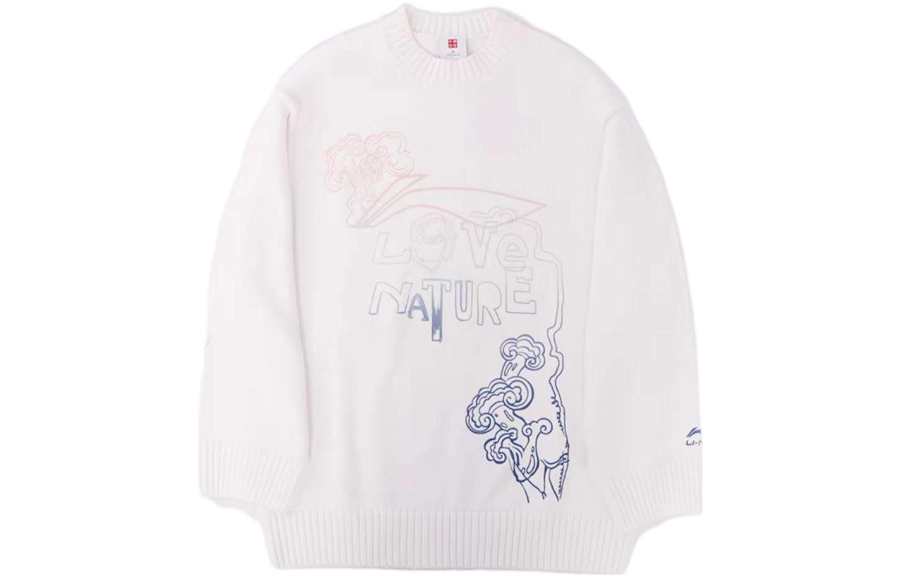 Li-Ning Li Ning Sweaters Women's White Crew Neck Moderate Other