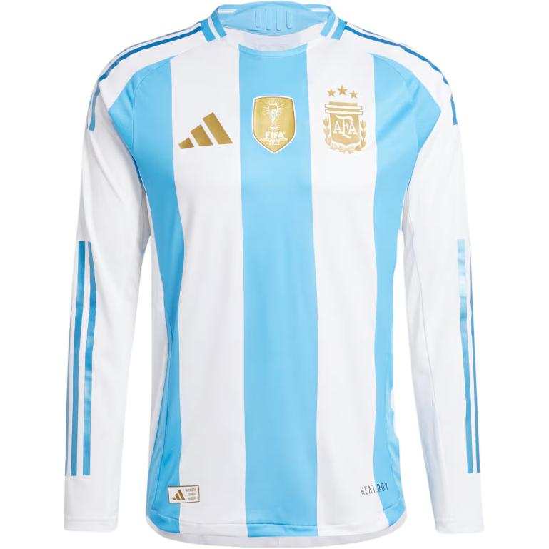 Adidas Adidas Argentina National Team ARGENTINA 24 LONG SLEEVE HOME AUTHENTIC JERSEY Soccer Jersey Men's White/Blue Gradient