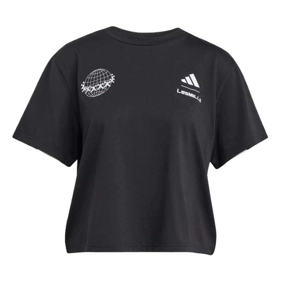 Adidas Adidas LES MILLS Drop Shoulder Sleeve T Shirt Women's Black