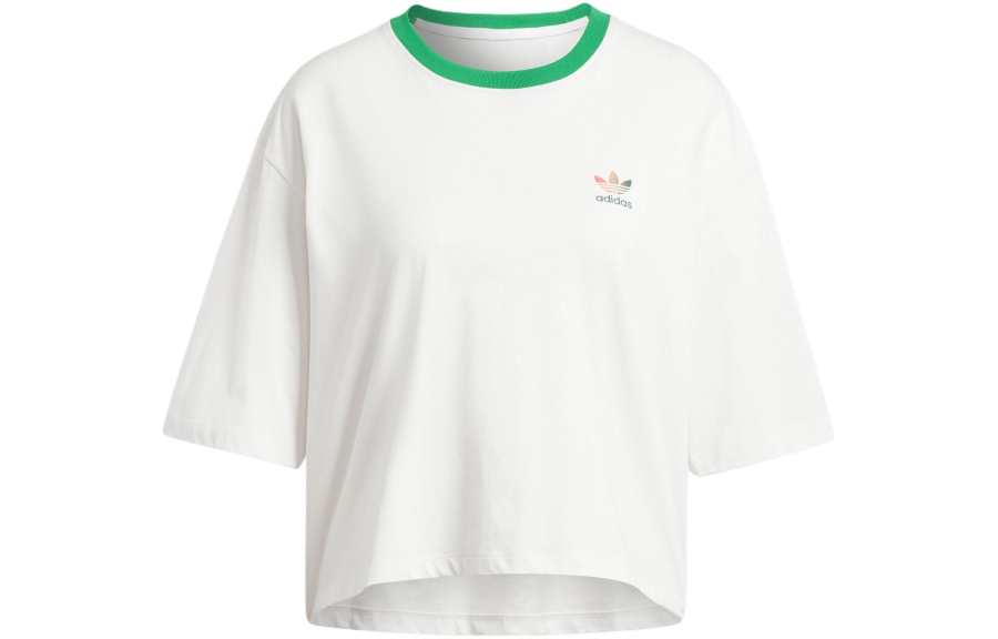 adidas originals Women'ss Logo Print Crewneck Sport T-Shirt White