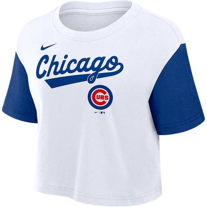 Nike Nike Chicago Cubs Script Women's Nike Dri FIT Mlb Cropped T Shirt