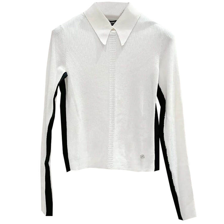 CHANEL 24 Spring Summer New Arrivals Sweater Women's White
