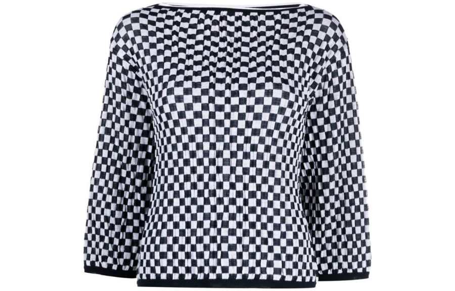 EMPORIO ARMANI Sweaters Women's Black/White Crew Neck Moderate Other