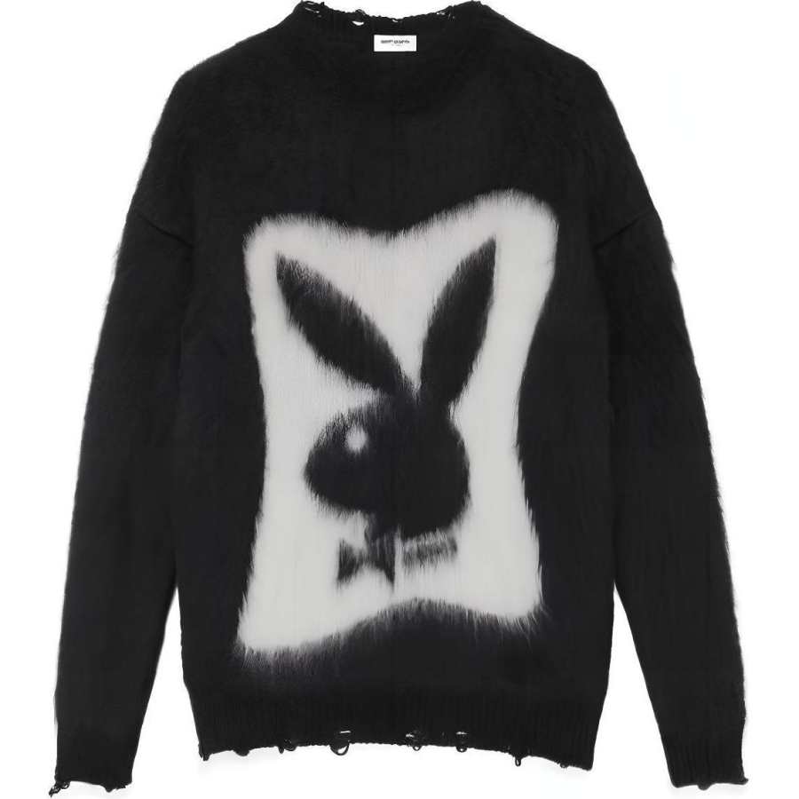 SAINT LAURENT 2010s X Playboy Logo print Sweater