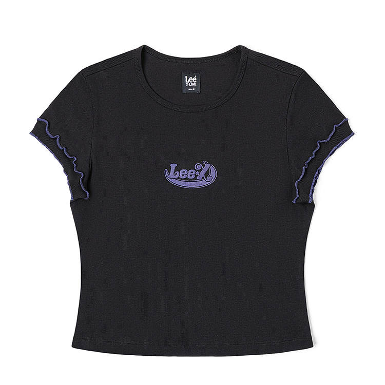 Lee T Shirts Women's Black Crew Neck Moderate