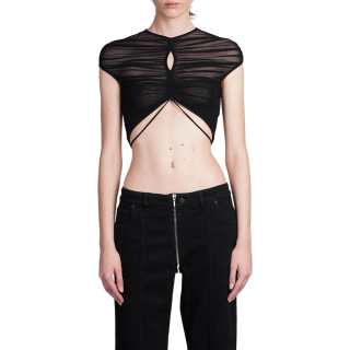Mugler cropped mesh T-shirt