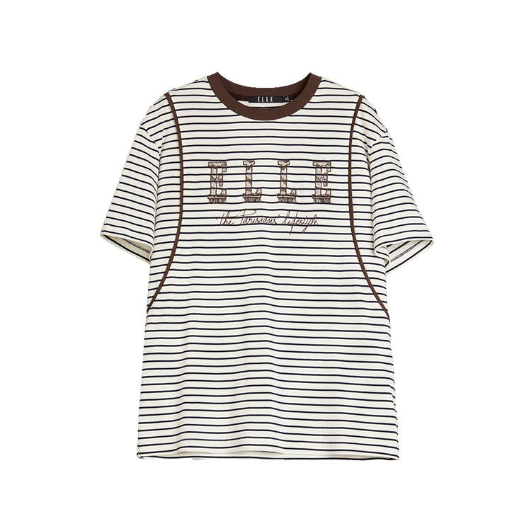 ELLE T Shirts Women's Crew Neck Moderate