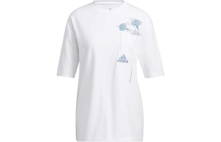 Adidas Adidas Drop Shoulder Sleeve T Shirt Women's White