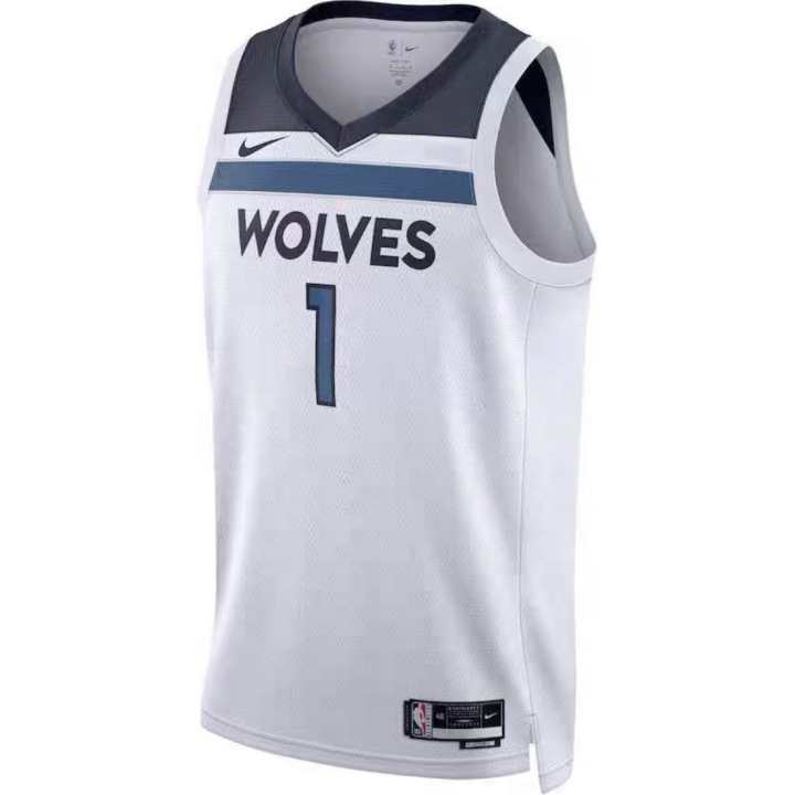 Nike Nike Basketball Jersey Anderson Li Kaier, Minnesota Timberwolves No. 1 Jersey Men's White