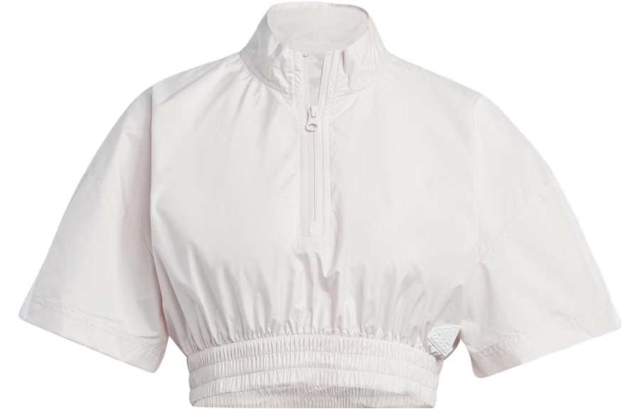 Adidas Adidas Future Icons Woven T Shirt Crop Top Women's Beige