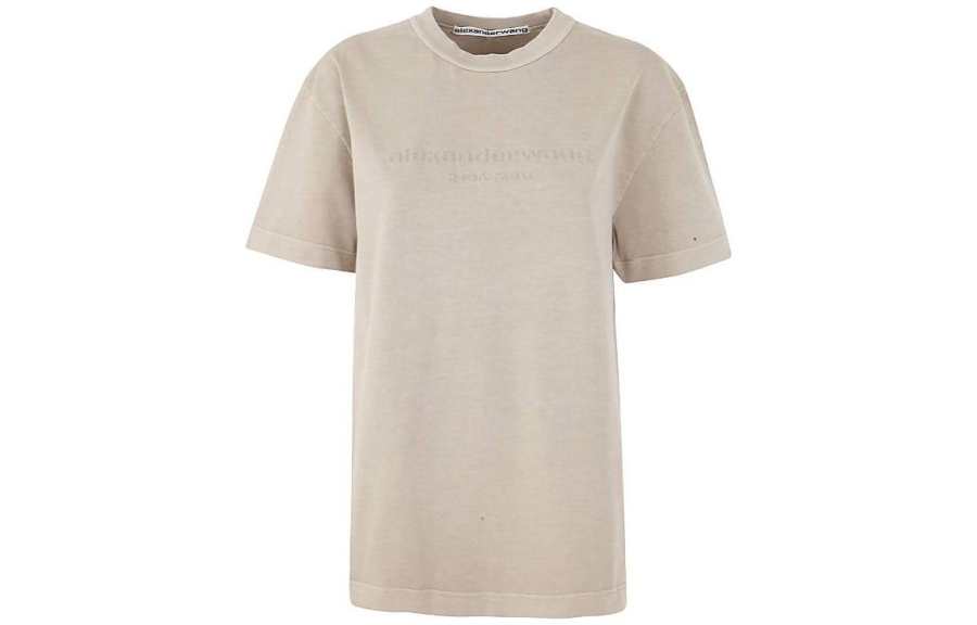 Alexander Wang T Shirts Women's Yellow Crew Neck Moderate Straight Fit