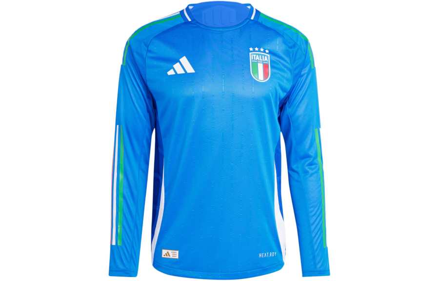 Adidas Adidas Italy National Team Italy 24 Long Sleeve Home Authentic Jersey Soccer Jersey Men's Blue