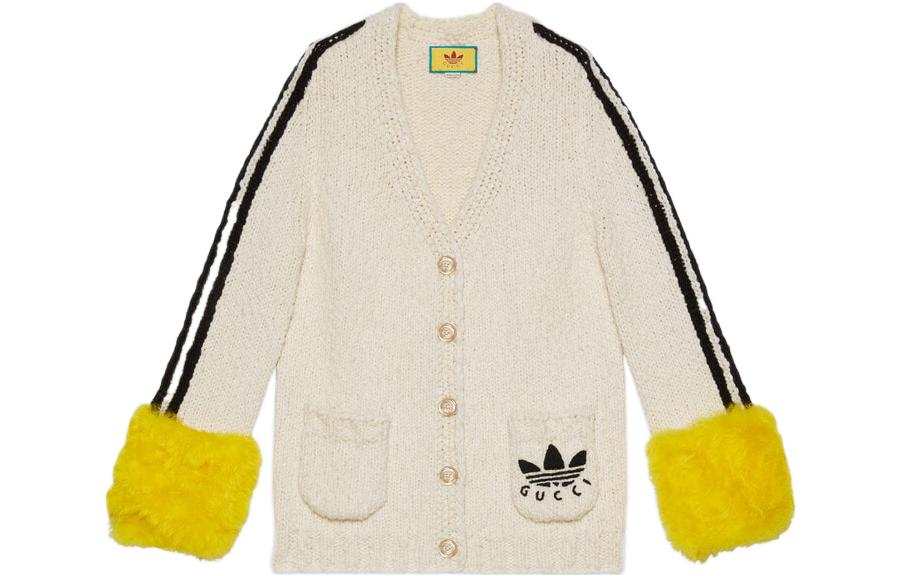 GUCCI X Adidas Cardigan White/Yellow Cuffs