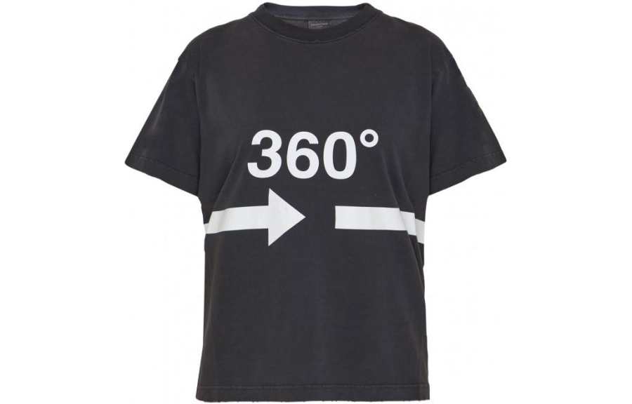 Balenciaga 360 Degree Arrow Print T Shirt Black/White