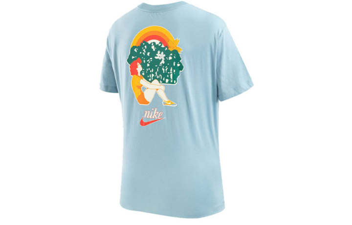Nike Nike Women'ss Retro Logo Cartoon Print Crewneck T-Shirt Blue