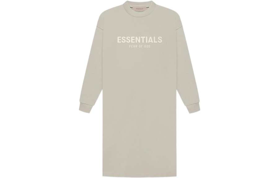 Fear Of God Essentials T Shirts Women's Smoke Gray Crew Neck Moderate Straight Fit