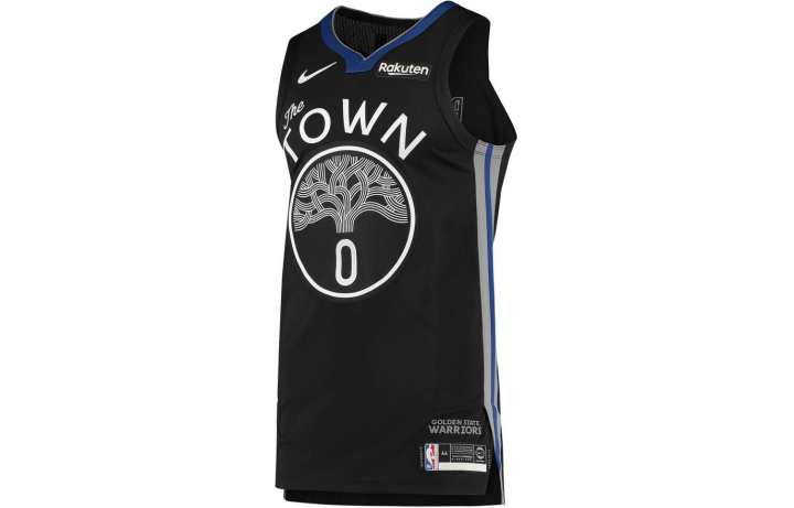 Nike Nike Basketball Jersey AU Player Edition, Golden State Warriors, City Edition, Blue Oak, D'Angelo Russell Size 0 Men's