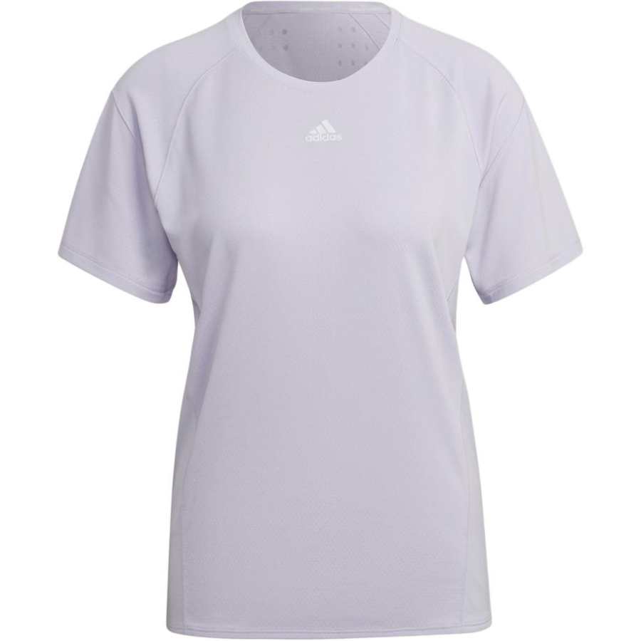 Adidas Adidas T Shirts Women's Light Purple Crew Neck Moderate Straight Fit