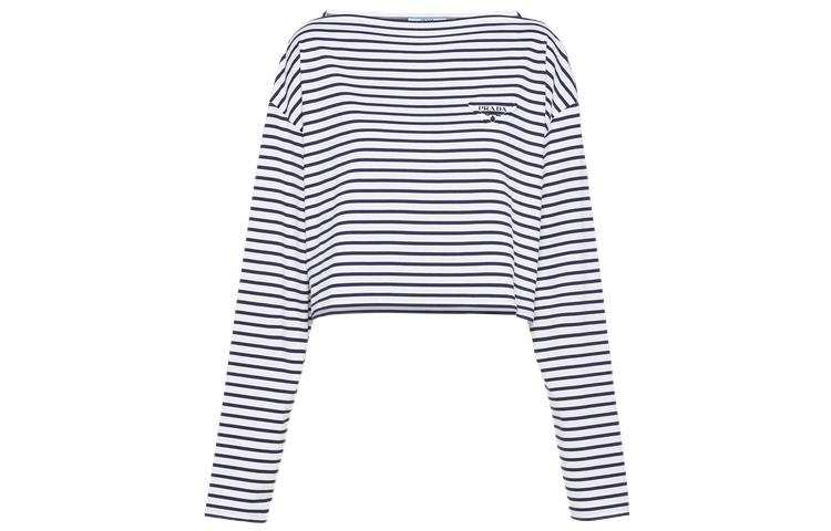 PRADA T Shirts Women's Blue Crew Neck Moderate Straight Fit