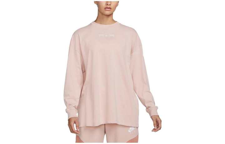 Nike Nike T Shirts Women's Pink Crew Neck Moderate Straight Fit