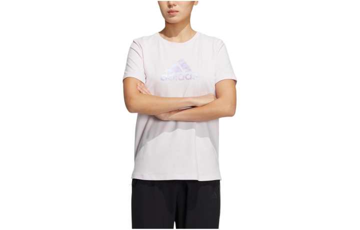 Adidas Adidas T Shirts Women's Pink Crew Neck Moderate Straight Fit