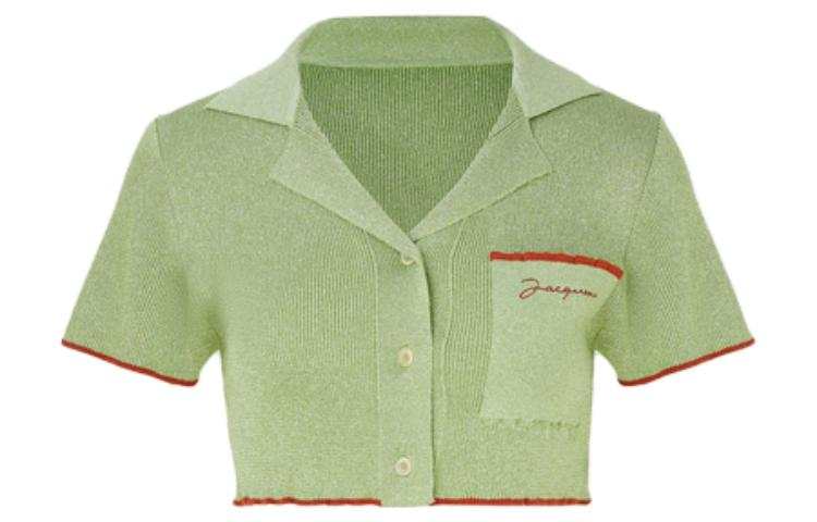 Jacquemus Crop Tops Women's Green Lapel Moderate
