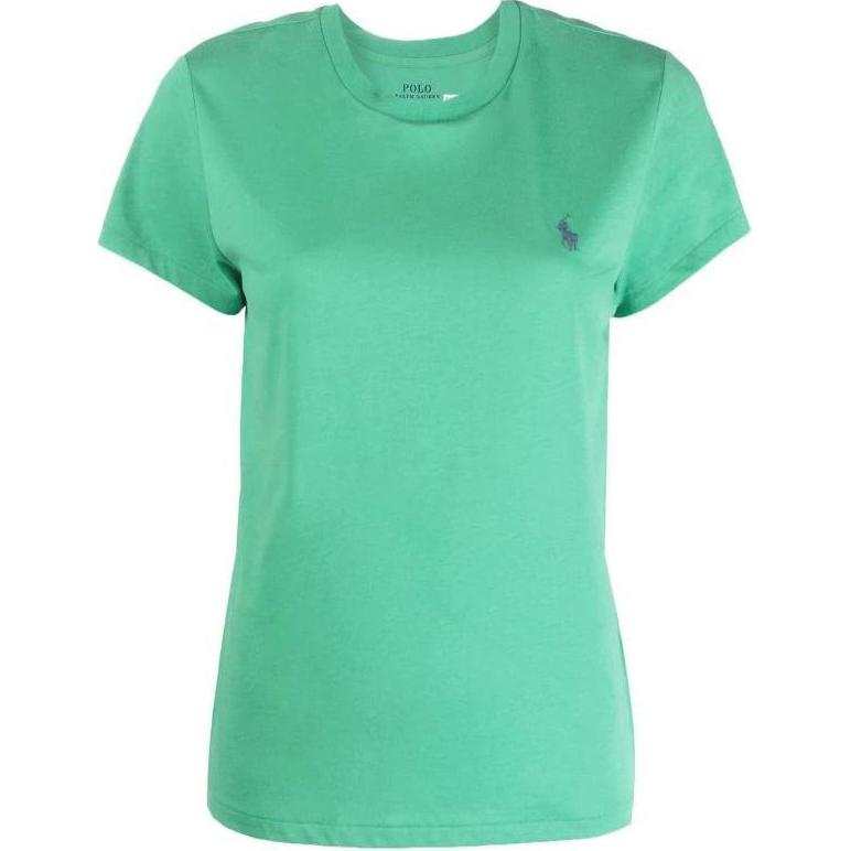 Polo Ralph Lauren T Shirts Women's Green Crew Neck Moderate Straight Fit