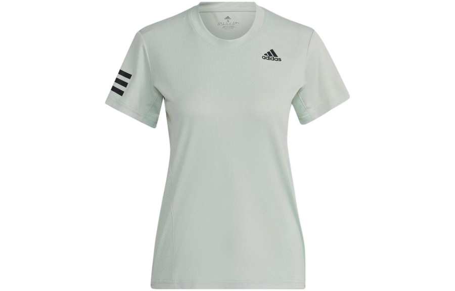 Adidas Adidas T Shirts Women's Light Green Crew Neck Moderate Straight Fit