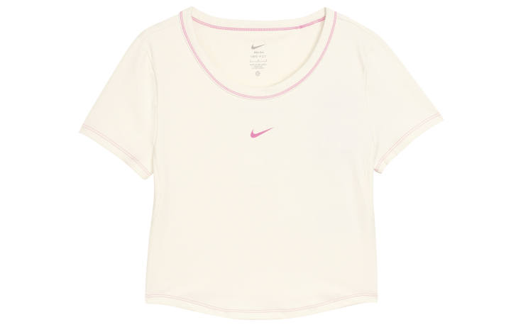 Nike Nike Dri Fit One Fitted Crop Top Women's Sail White