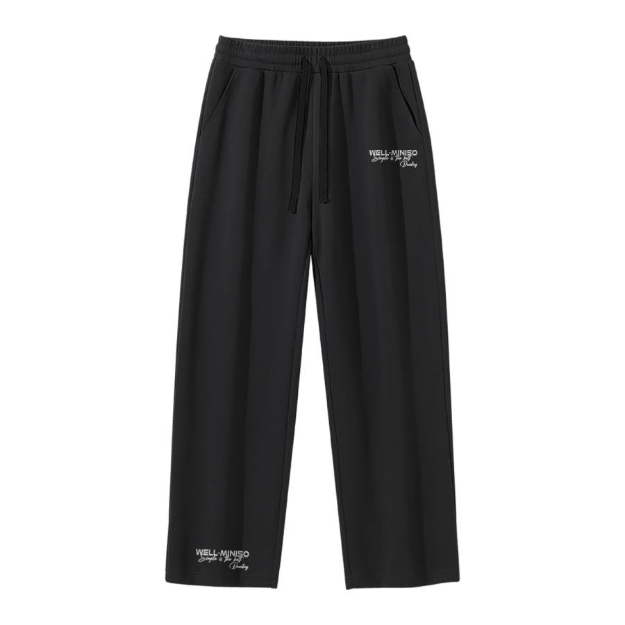 MINISO Casual Pants Unisex Thickened And Fleece Lined Straight Fit Pants
