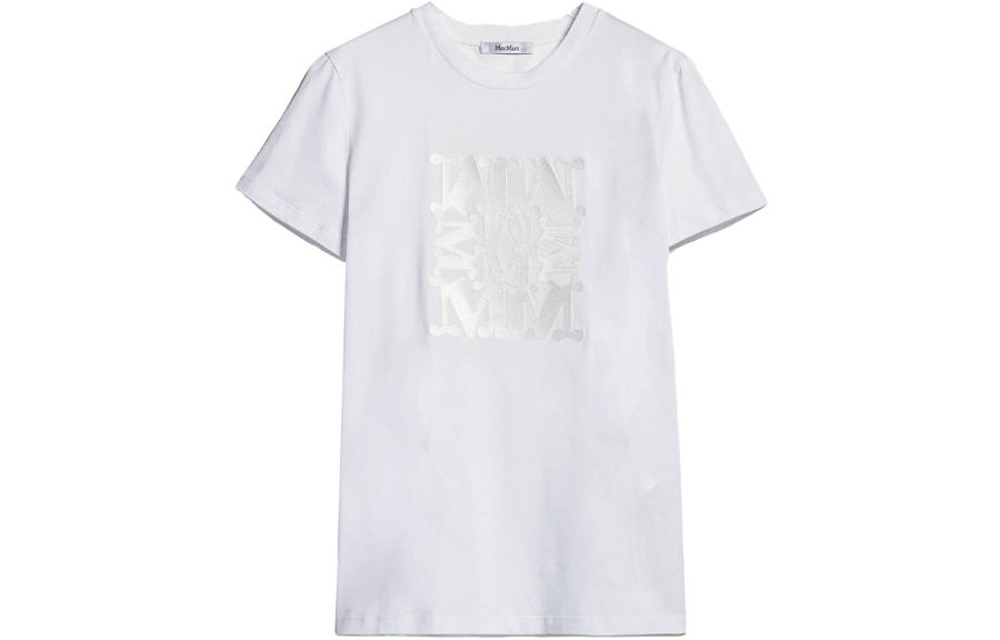 MaxMara T Shirts Women's White Crew Neck Moderate Straight Fit