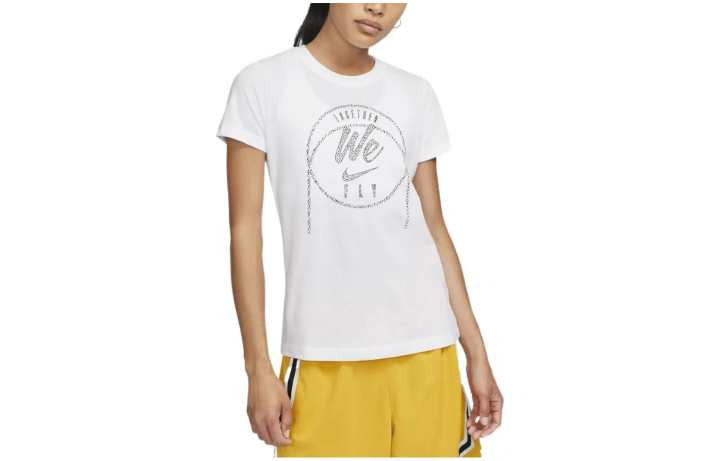 Nike Nike T Shirts Women's White Crew Neck Moderate Straight Fit
