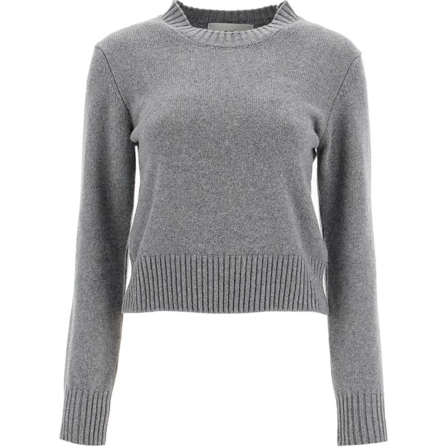 AMIPARIS Ami Paris Ami De Coeur Logo Embroidered Knit Cropped Jumper