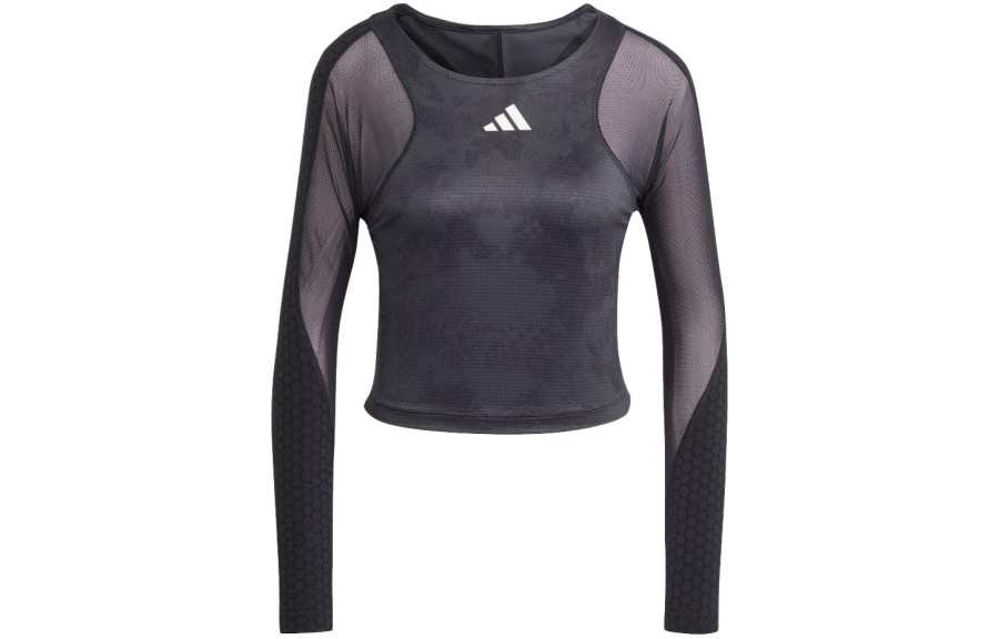 Adidas Adidas Crop Tops Women's Black Crew Neck Moderate