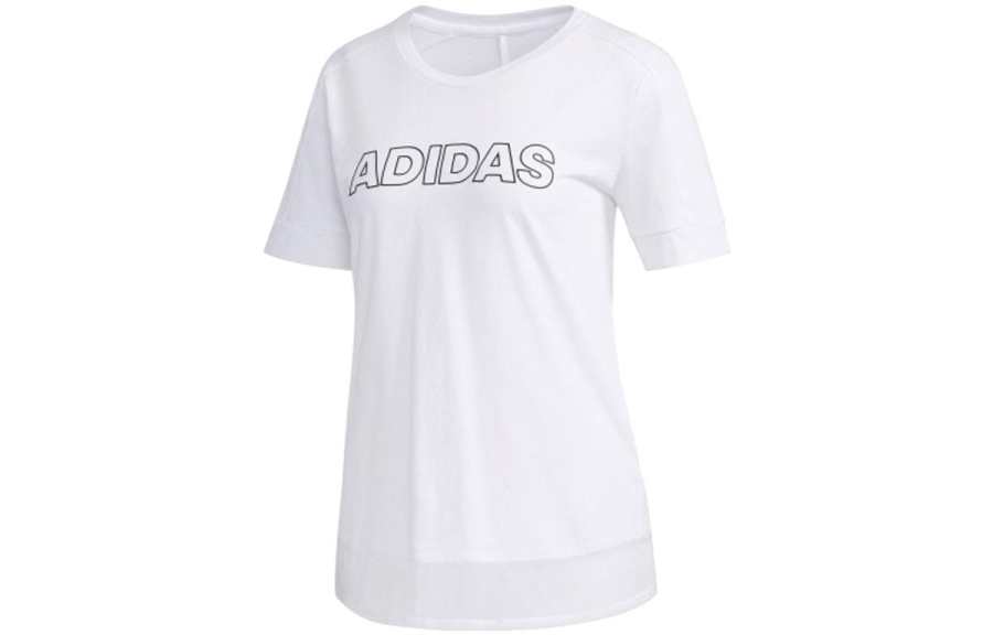Adidas Adidas T Shirts Women's White Crew Neck Moderate Straight Fit