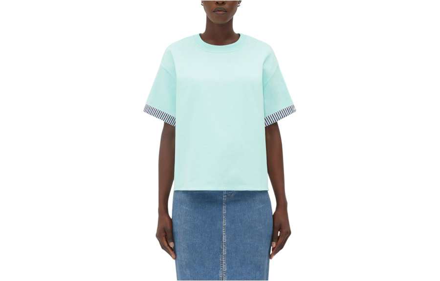 Bottega Veneta SS24 T Shirt Women's Light Turquoise Stone Color
