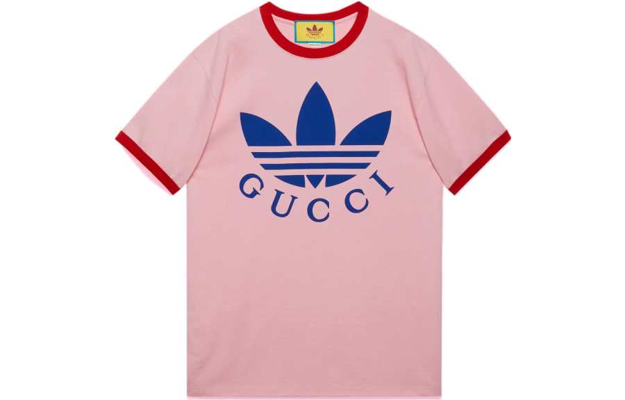 GUCCI X Adidas Cotton Jersey T Shirt Pink/Red