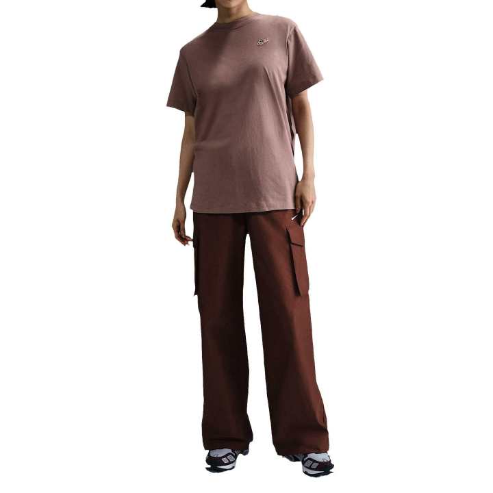 Nike Nike Swoosh Drop Shoulder Sleeve T Shirt Women's Smokey Mauve Red