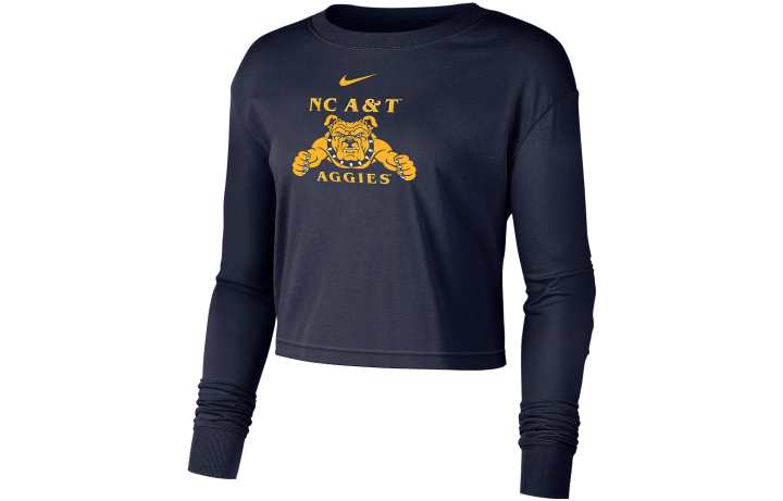 Nike Nike Crop Tops Women's Navy Blue Crew Neck Moderate